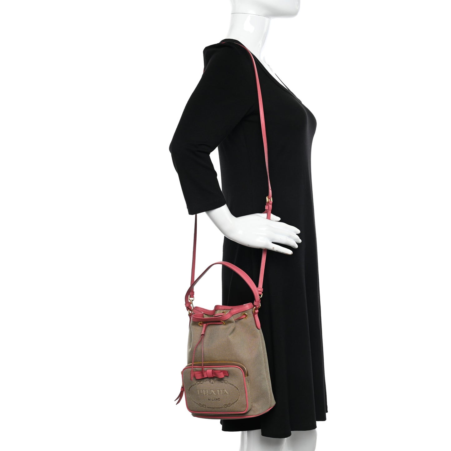 Jacquard Logo Mini Bucket Crossbody Bag Corda Peonia