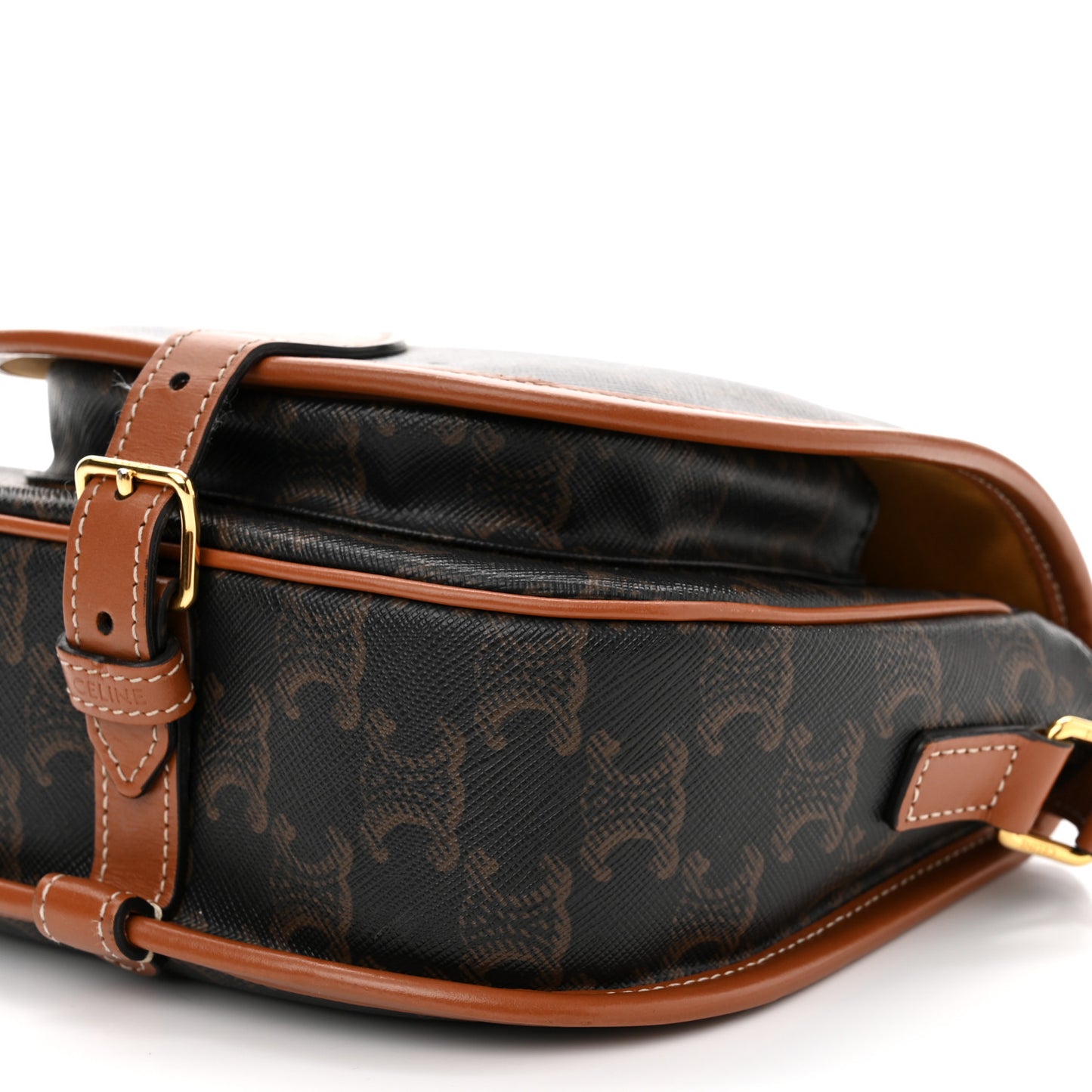 Triomphe Canvas Medium Folco Bag Tan