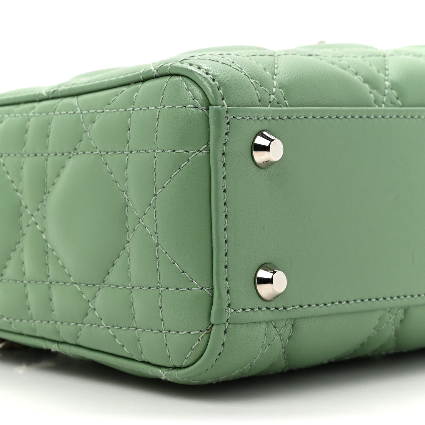 Lambskin Cannage Mini Lady Dior Green