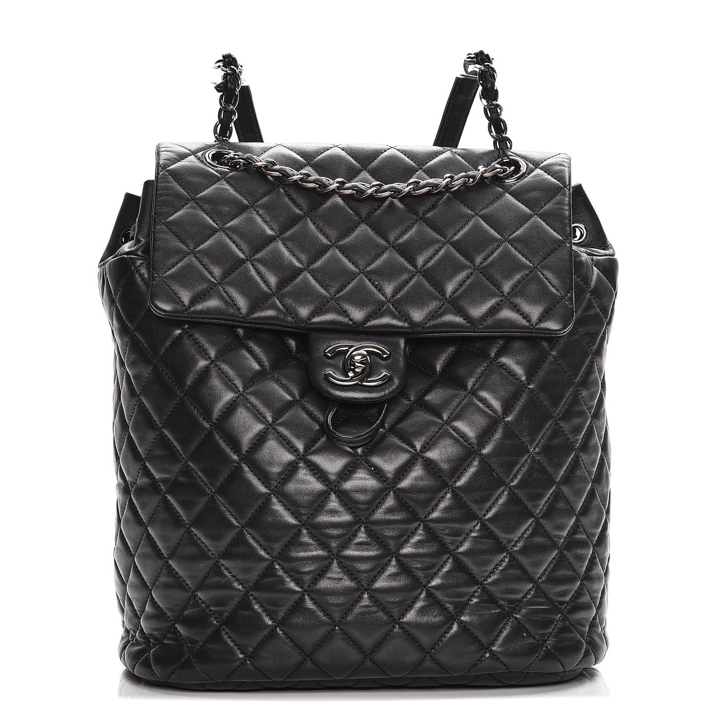 Lambskin Quilted Large Urban Spirit Backpack Black