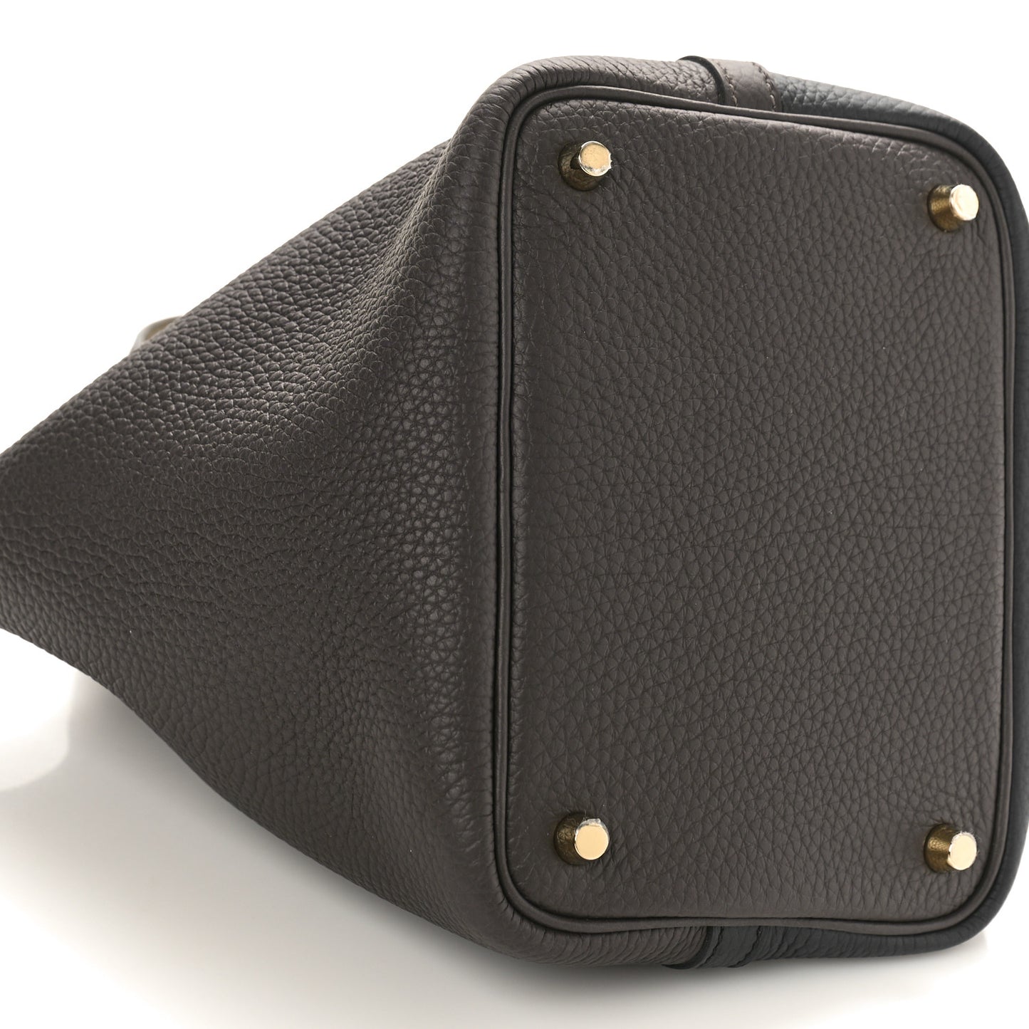 Taurillon Clemence Casaque Picotin Lock 18 PM Ebene Black Etoupe