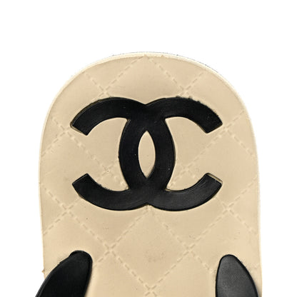 Chanel PVC Camellia Thong Sandals 37 Black 8 of 10
