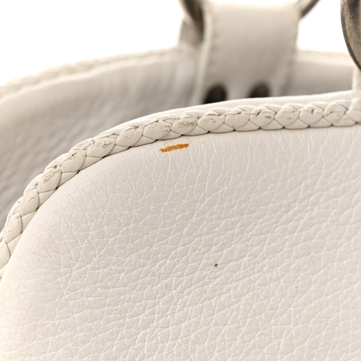 Calfskin Braided Gaucho Double Saddle Bag White