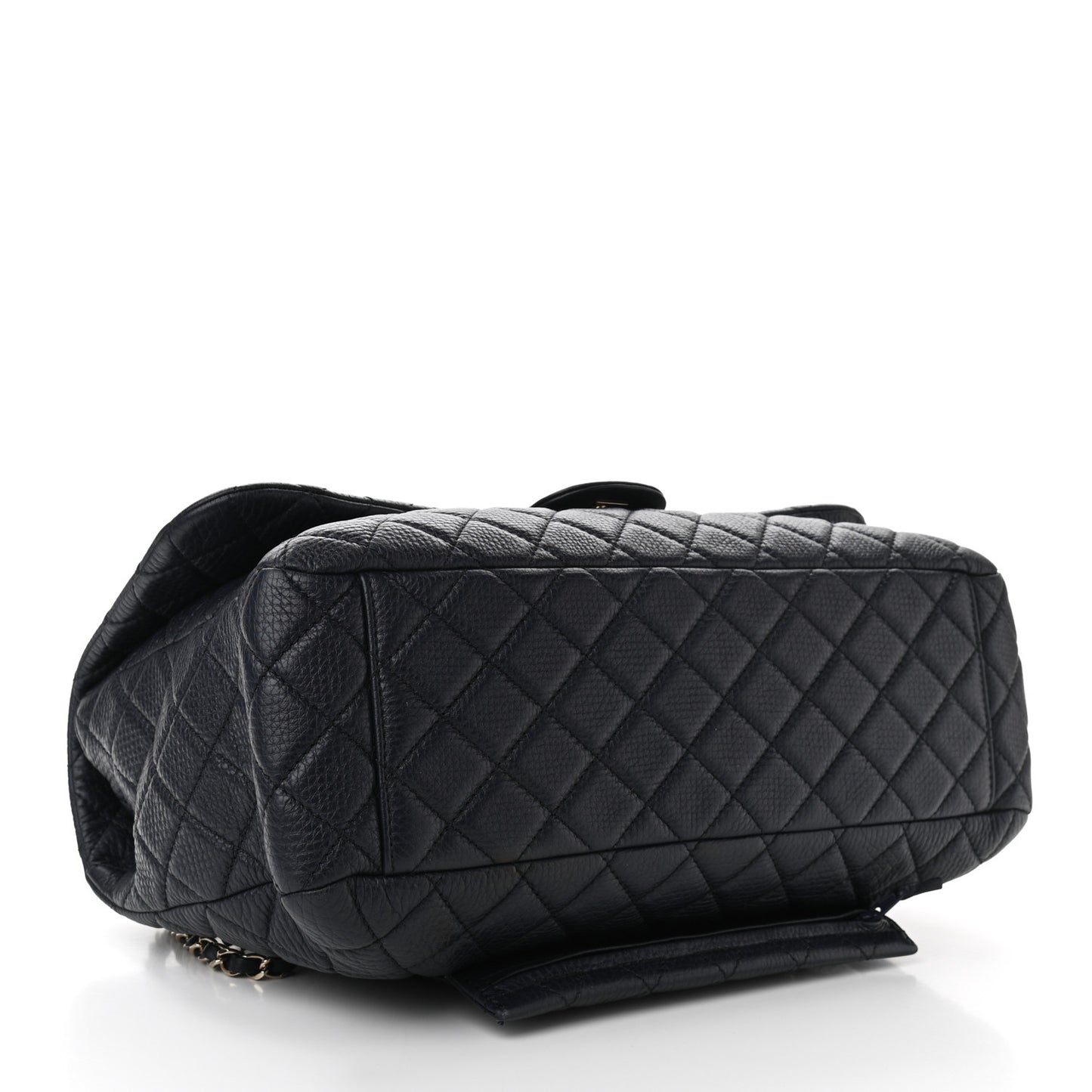 Calfskin Quilted Small XXL Travel Flap Bag Navy