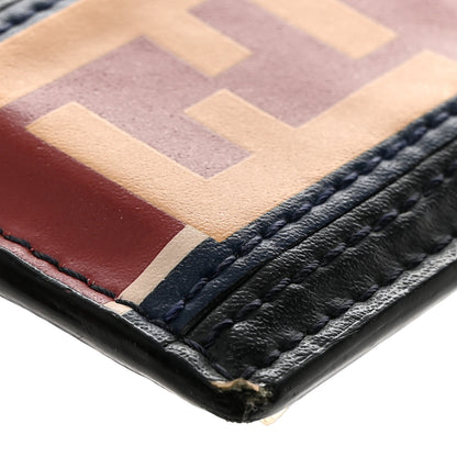 Fendi Vitello Stripe FF Card Holder Navy Multicolor 8 of 12