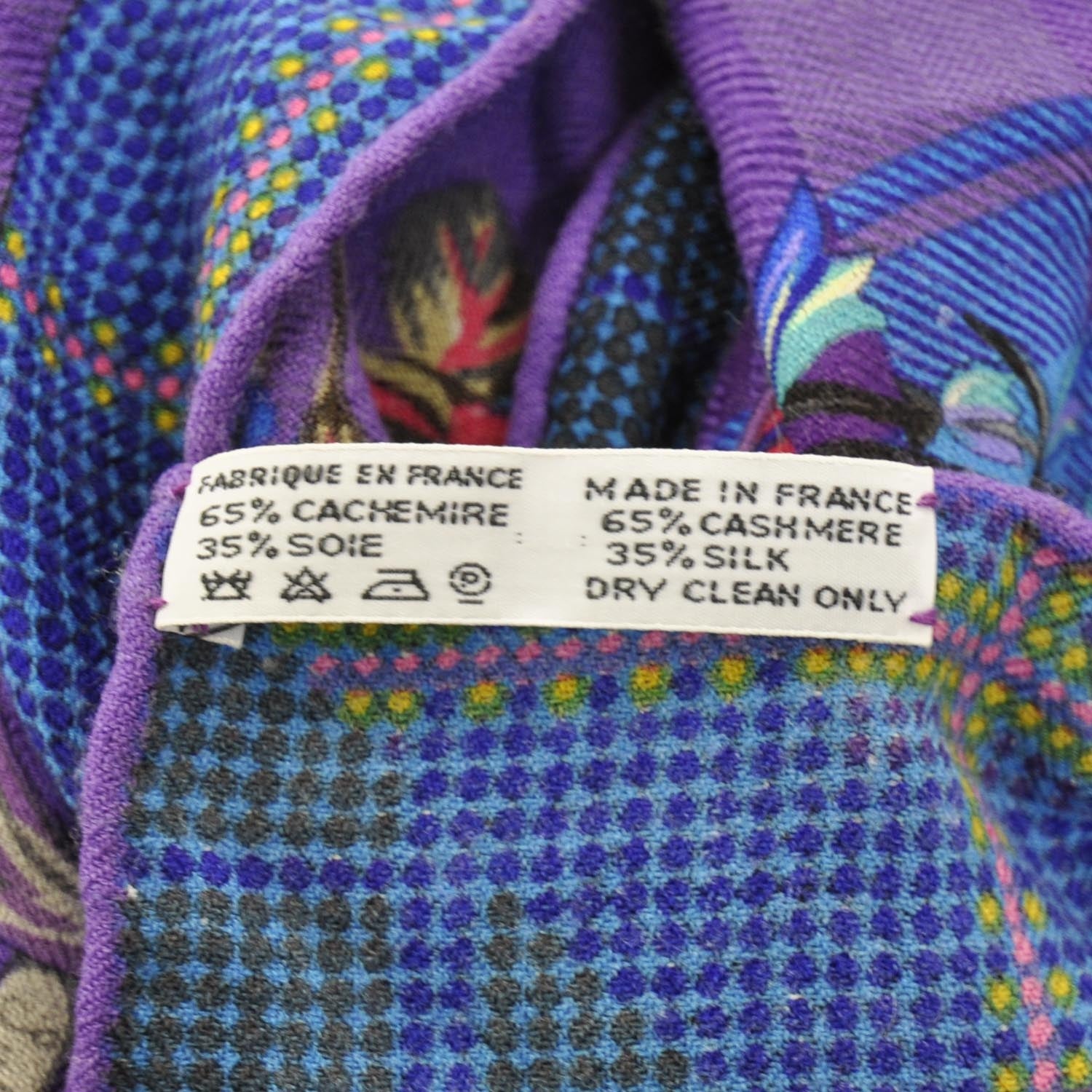 Hermes Cashmere Silk Fleurs d Ecosse Shawl 140 4 of 6