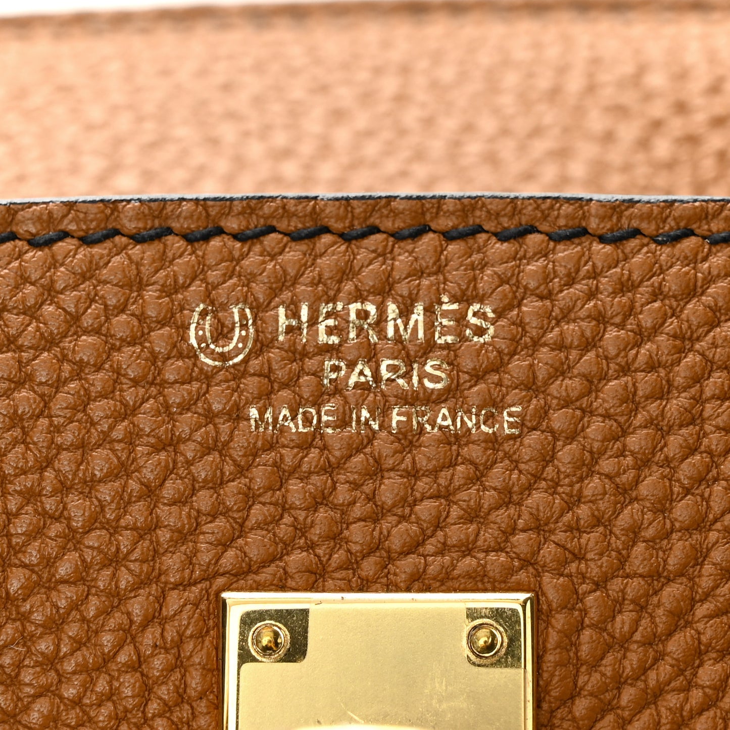 Togo Horseshoe Birkin 25 Gold Black