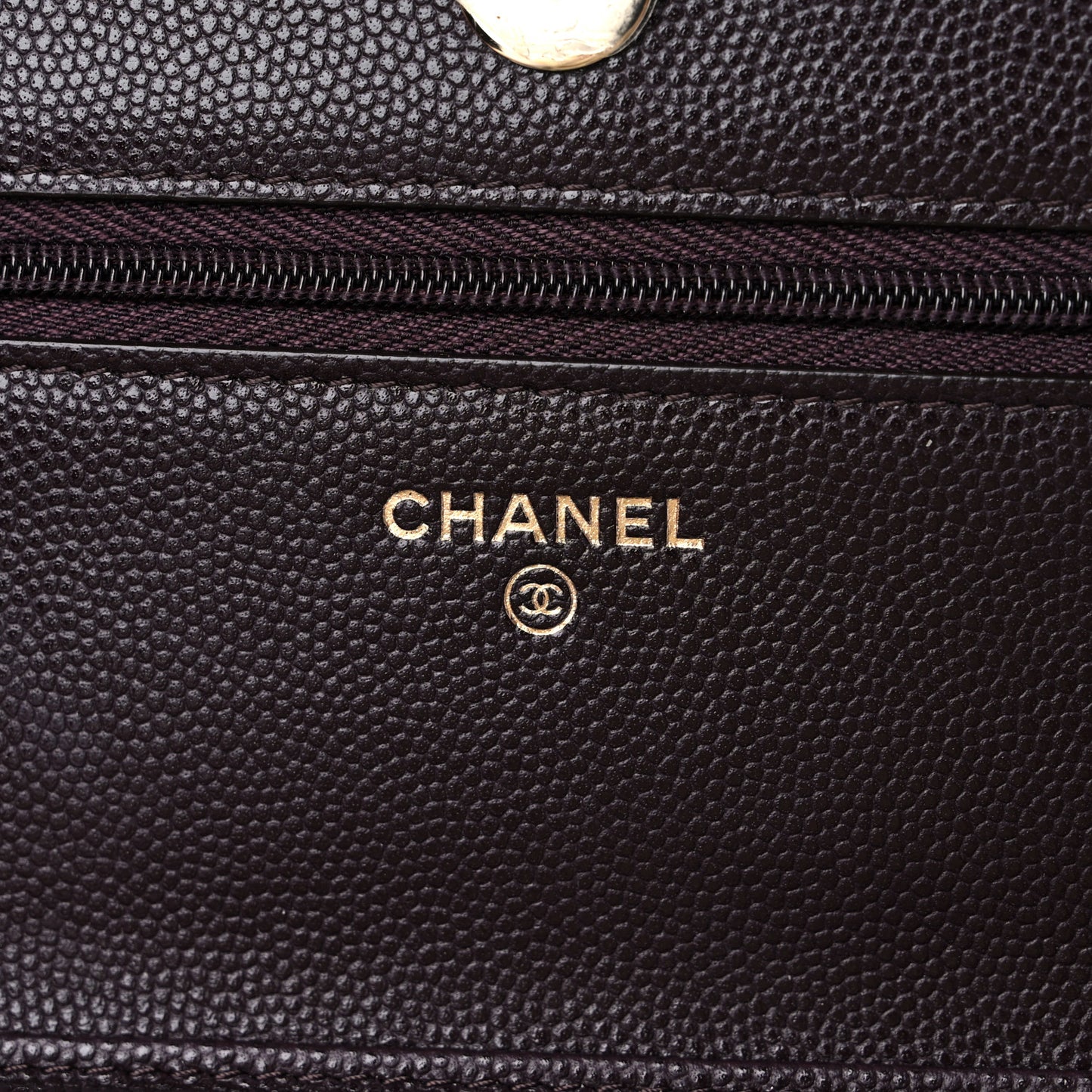 Caviar Quilted Wallet on Chain WOC Dark Brown