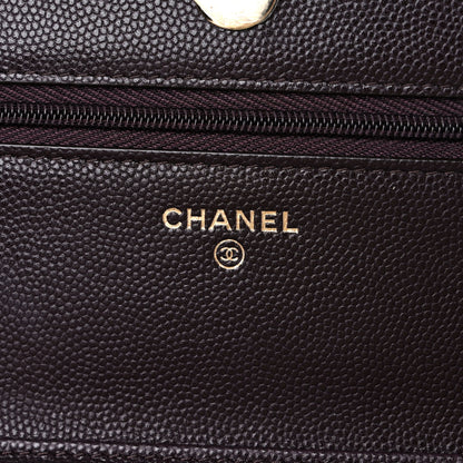 Chanel Caviar Quilted Wallet on Chain WOC Dark Brown 5 of 14