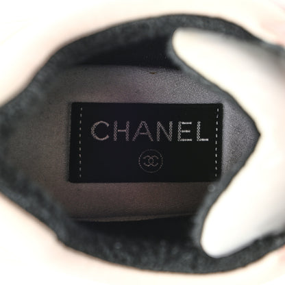 Chanel Nylon Lambskin Suede Calfskin CC Sneakers 40 Pink White Black 6 of 8