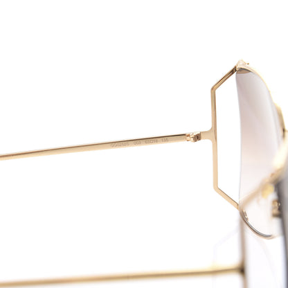Gucci Oversized Round Sunglasses GG0252S Gold Brown 5 of 7
