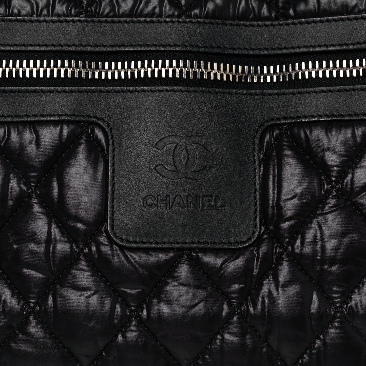 Nylon Quilted Large Coco Cocoon Tote Black