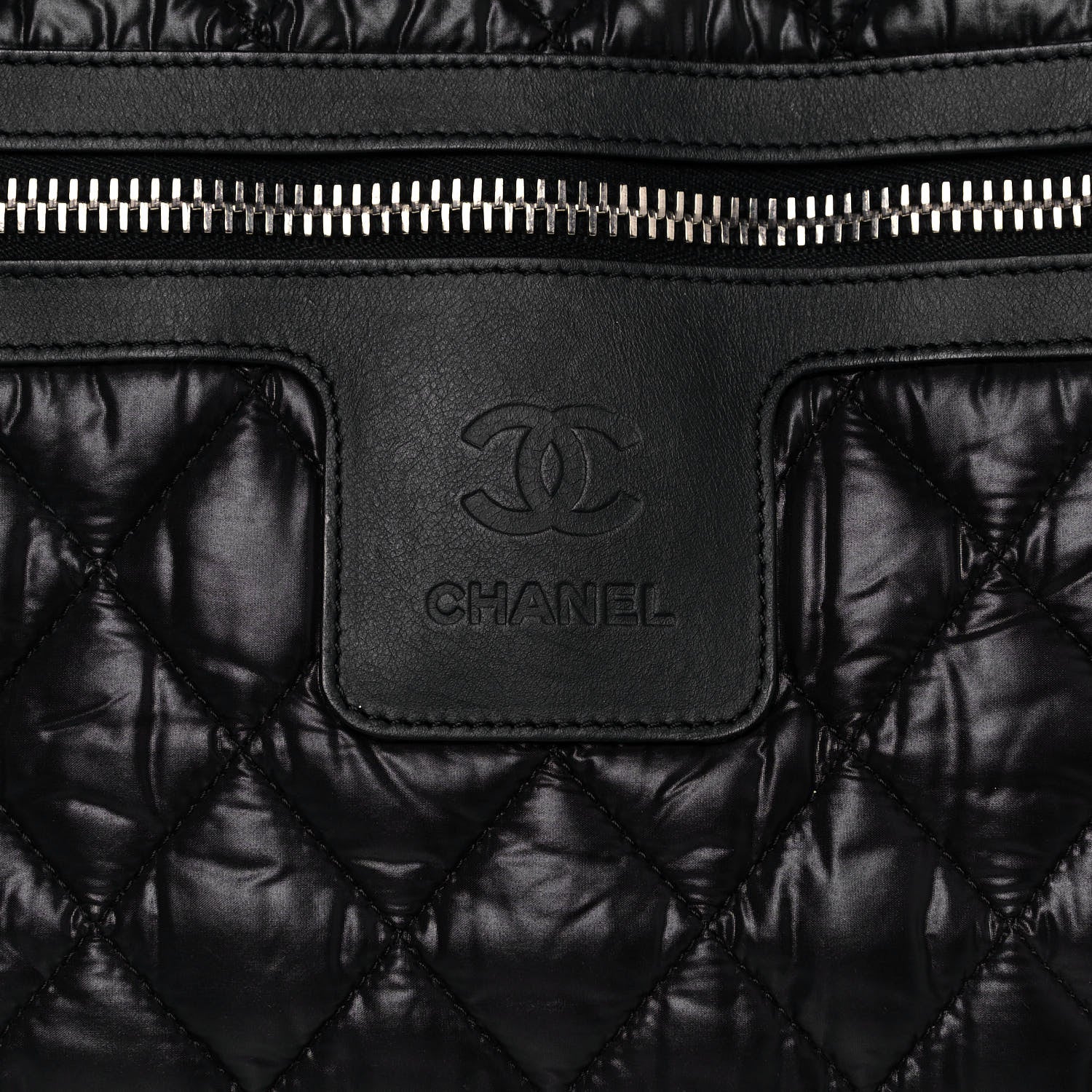 Chanel Nylon Quilted Large Coco Cocoon Tote Black 7 of 12