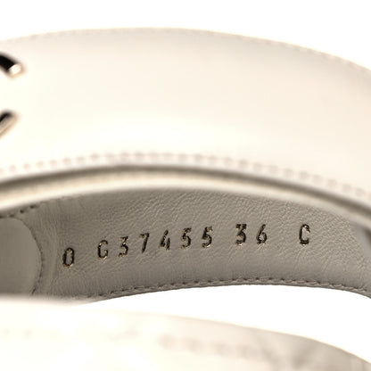 Chanel Shiny Calfskin Logo Platform Sandals 36 Ivory 8 of 11