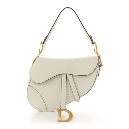 Christian Dior Grained Calfskin Saddle Bag White 1 of 13