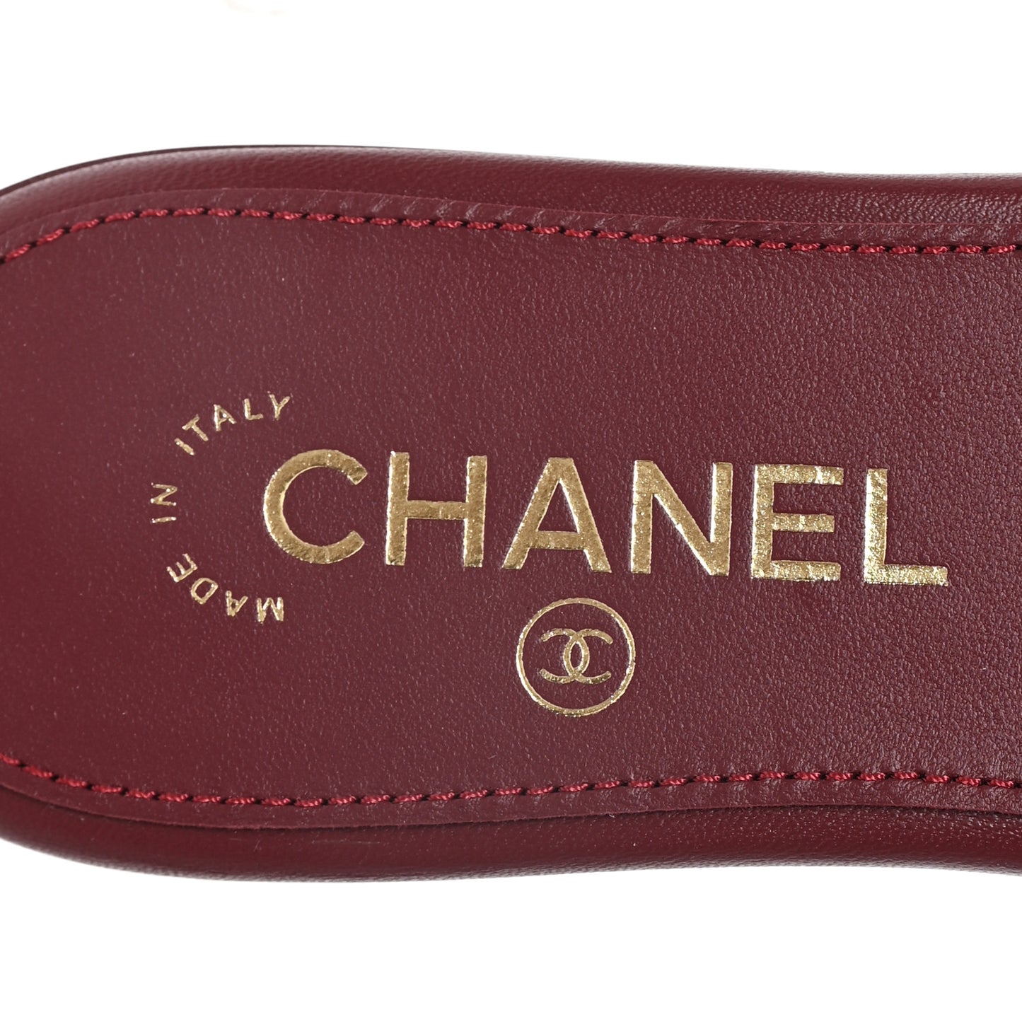 Lambskin Quilted Turnlock Flat Mules 35 Burgundy