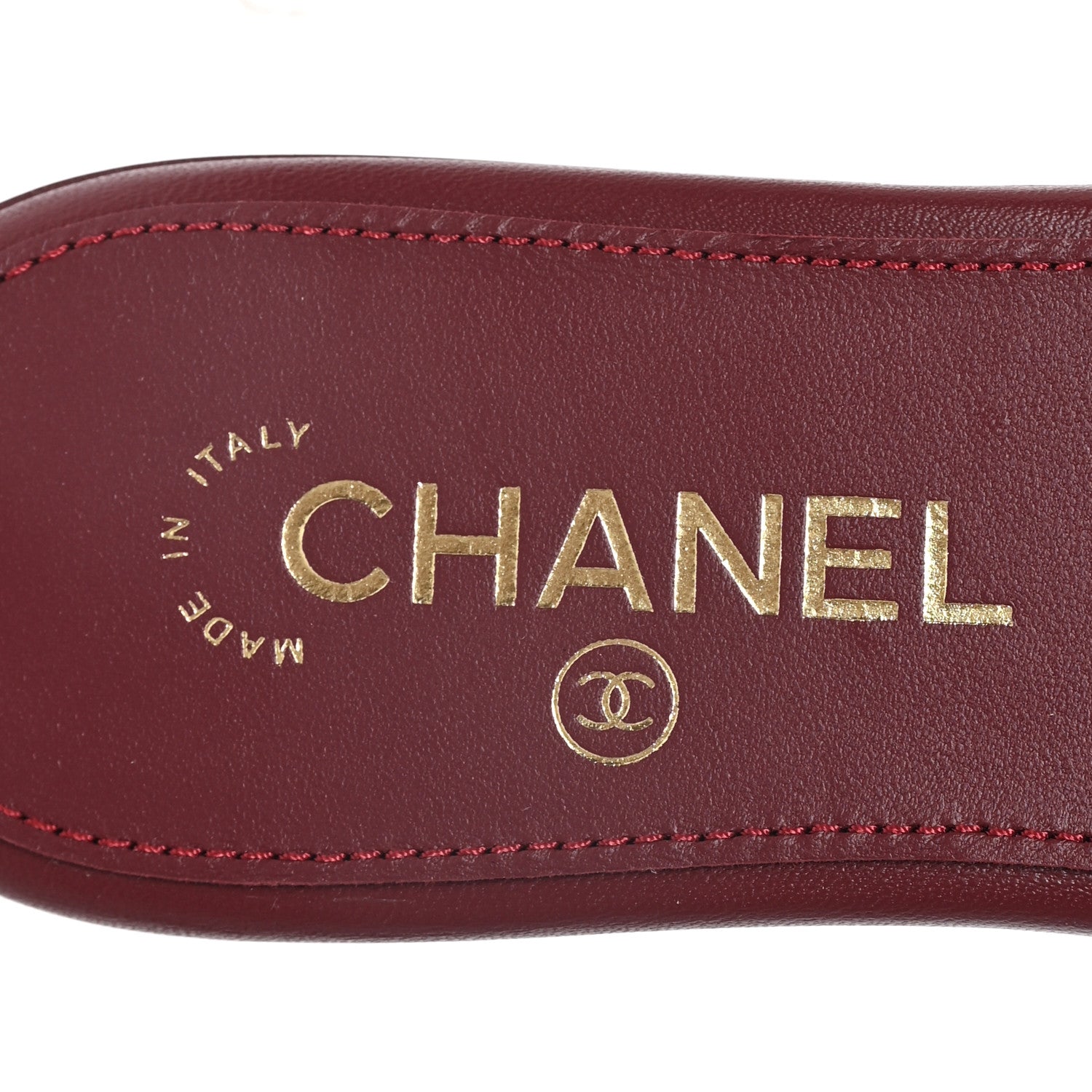 Chanel Lambskin Quilted Turnlock Flat Mules 35 Burgundy 8 of 10