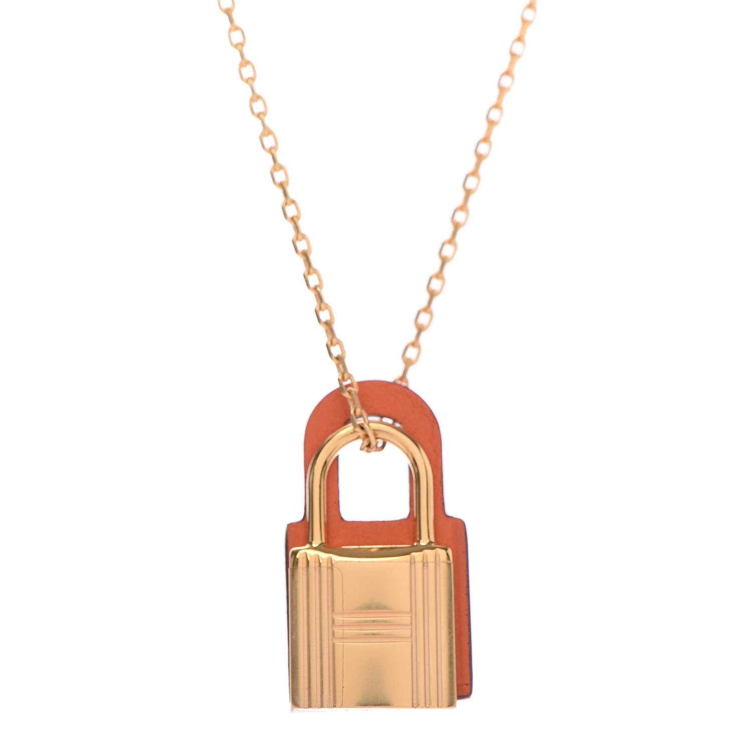 Hermes Swift Small O'Kelly Pendant Necklace Orange 4 of 7