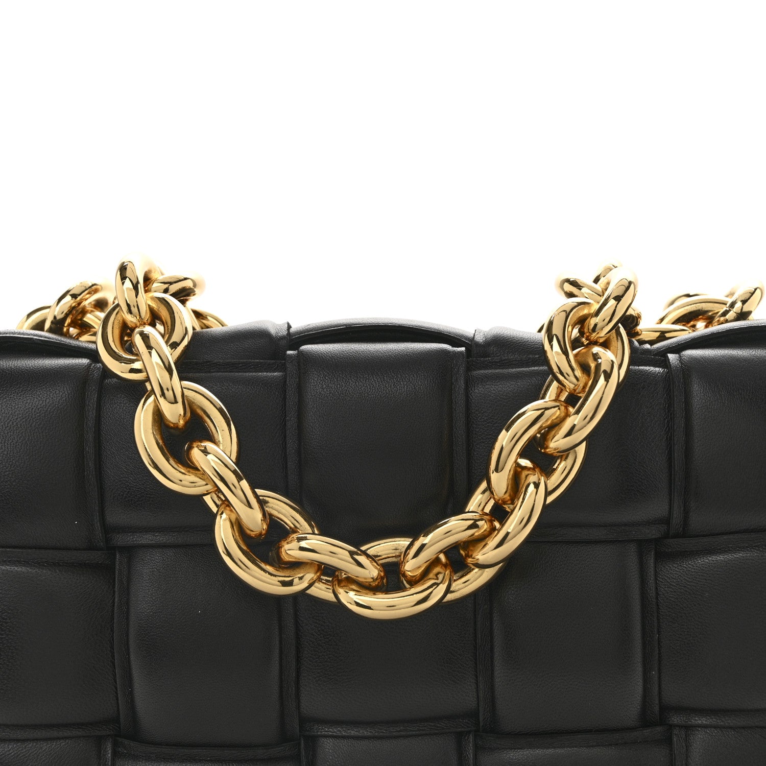 Bottega Veneta Lambskin Maxi Intreccio Padded Chain Cassette Crossbody Bag Black 8 of 12