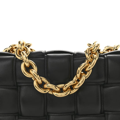 Bottega Veneta Lambskin Maxi Intreccio Padded Chain Cassette Crossbody Bag Black 8 of 12