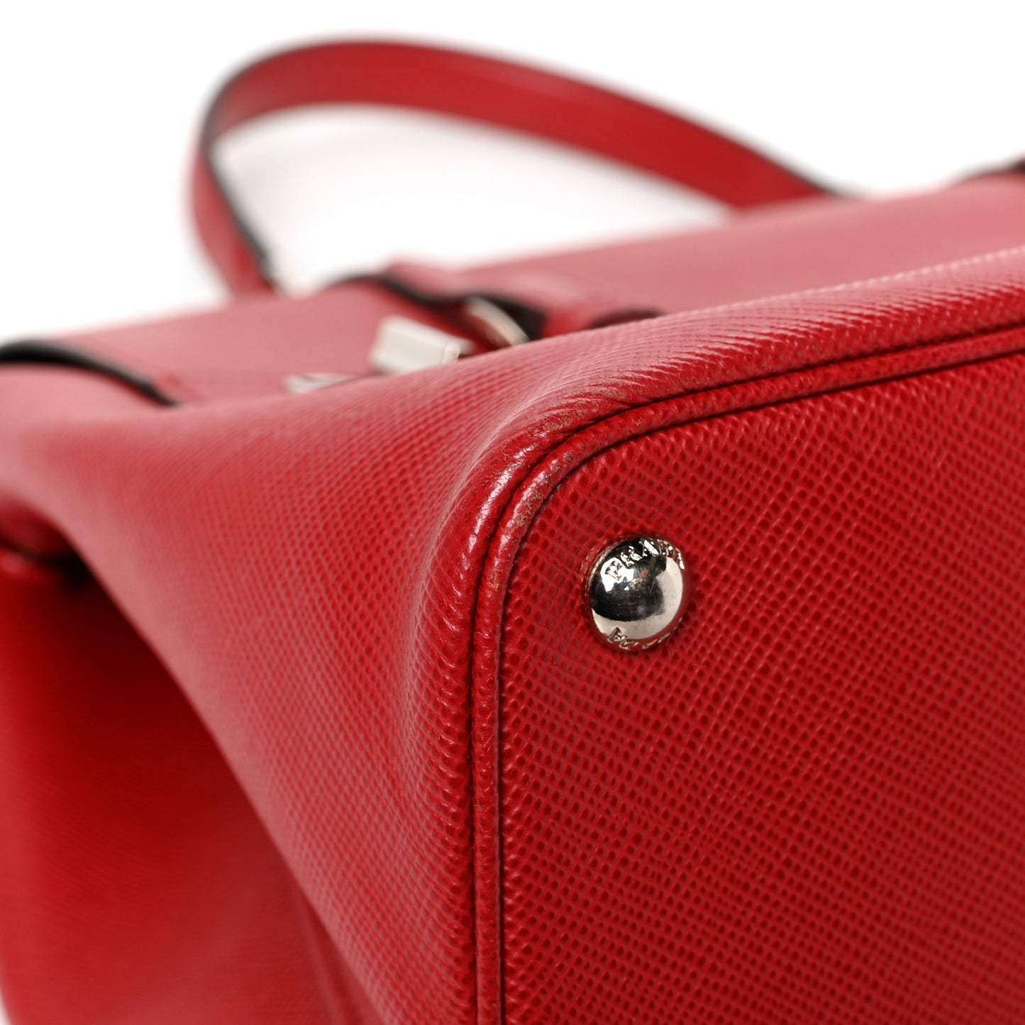 Saffiano Cuir Convertible Top Handle Tote Fuoco