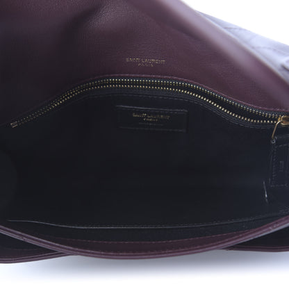 Saint Laurent Lambskin Matelasse Monogram Medium Niki Chain Satchel Burgundy 5 of 12