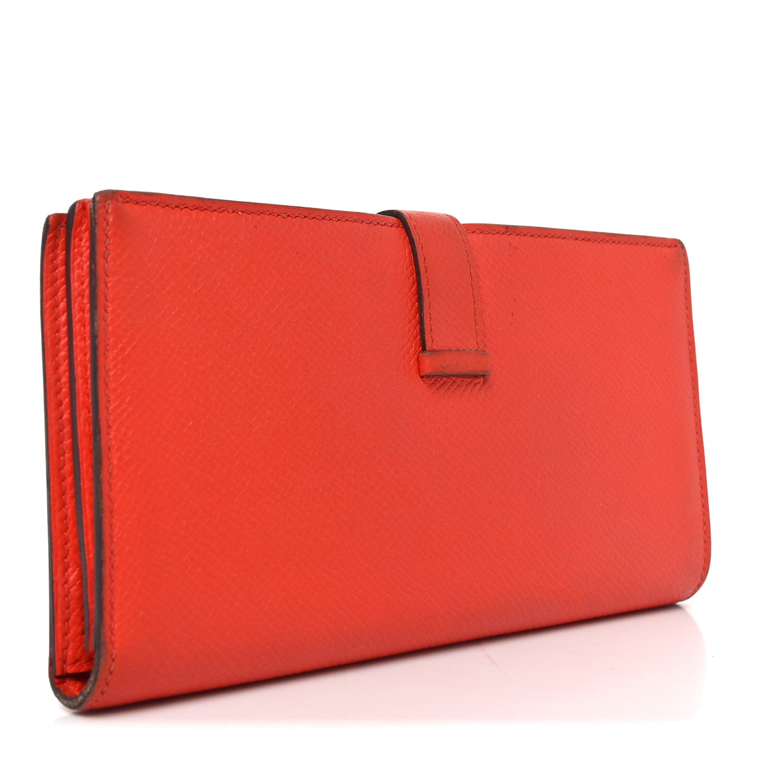 Hermes Epsom Bearn Gusset Wallet Orange Poppy 3 of 7