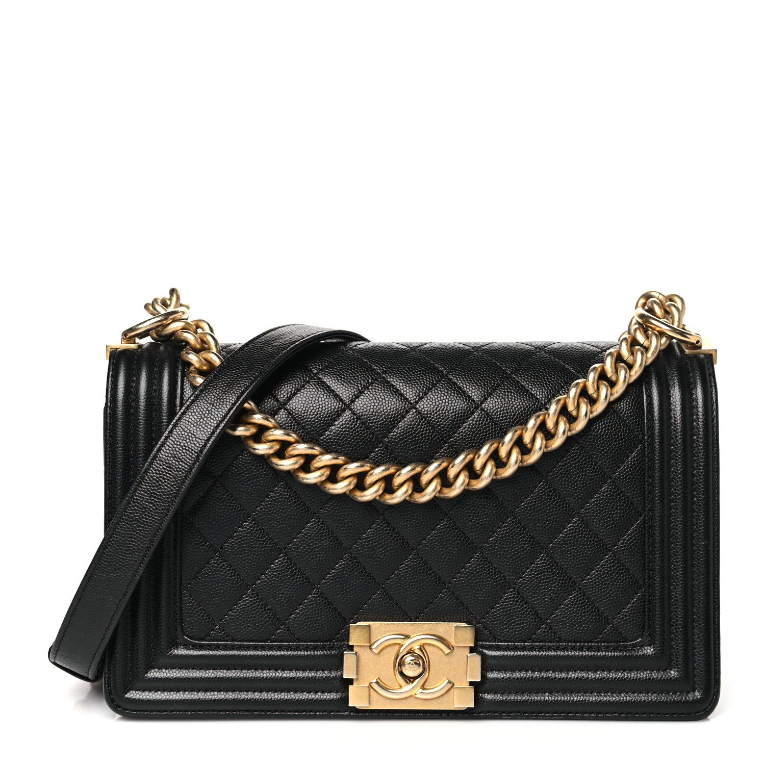 Chanel Caviar Quilted Medium Boy Flap Black 1 of 12