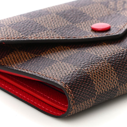 Louis Vuitton Damier Ebene Victorine Wallet Cherry 8 of 10