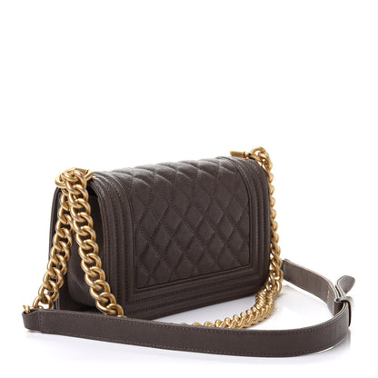 Chanel Caviar Quilted Small Boy Flap Khaki 2 of 10