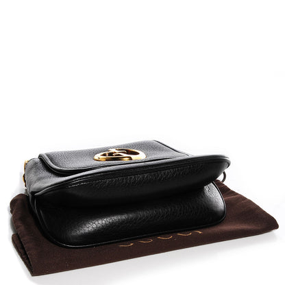 Gucci Pebbled Calfskin Small 1973 Chain Shoulder Bag Black 4 of 9