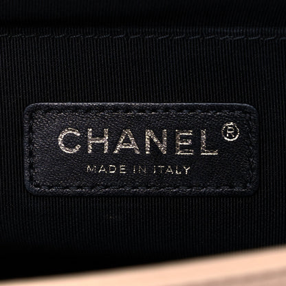 Chanel Calfskin Medium Bi-Color Boy Flap Beige Black 7 of 8