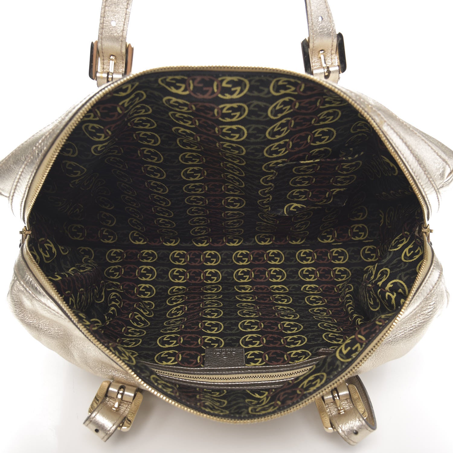 Gucci Metallic Calfskin Medium Britt Boston Gold 5 of 13