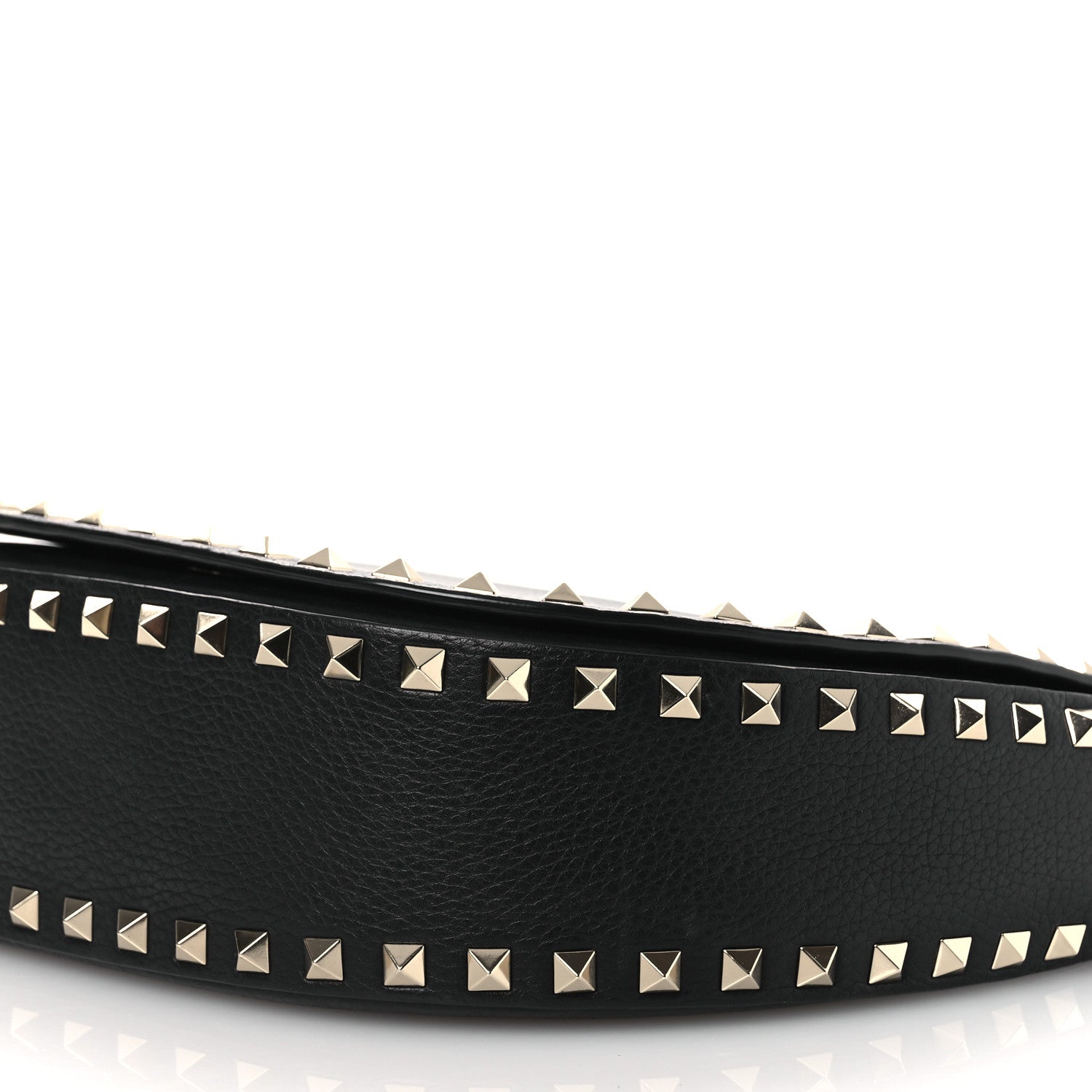 Valentino Garavani Grained Calfskin Rockstud Saddle Bag Black 9 of 12