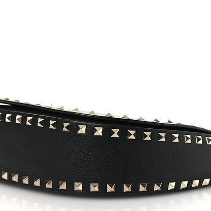 Valentino Garavani Grained Calfskin Rockstud Saddle Bag Black 9 of 12