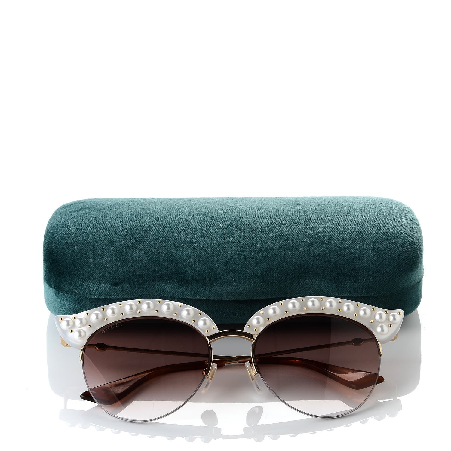 Gucci Pearl Cat Eye Sunglasses GG0212S White 7 of 7