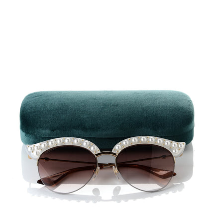 Gucci Pearl Cat Eye Sunglasses GG0212S White 7 of 7