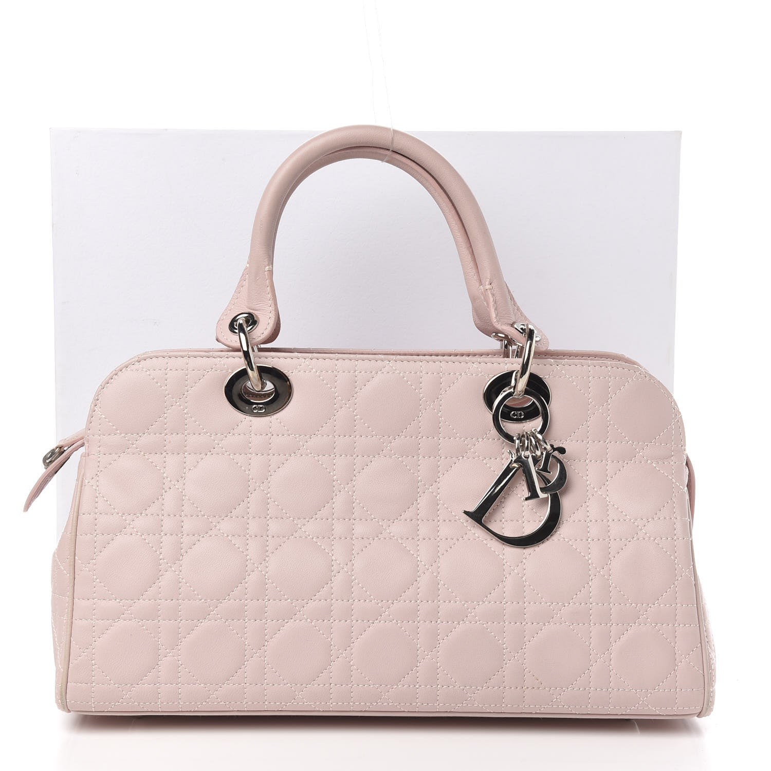 Christian Dior Lambskin Cannage Soft Lady Dior Satchel Light Pink 14 of 14