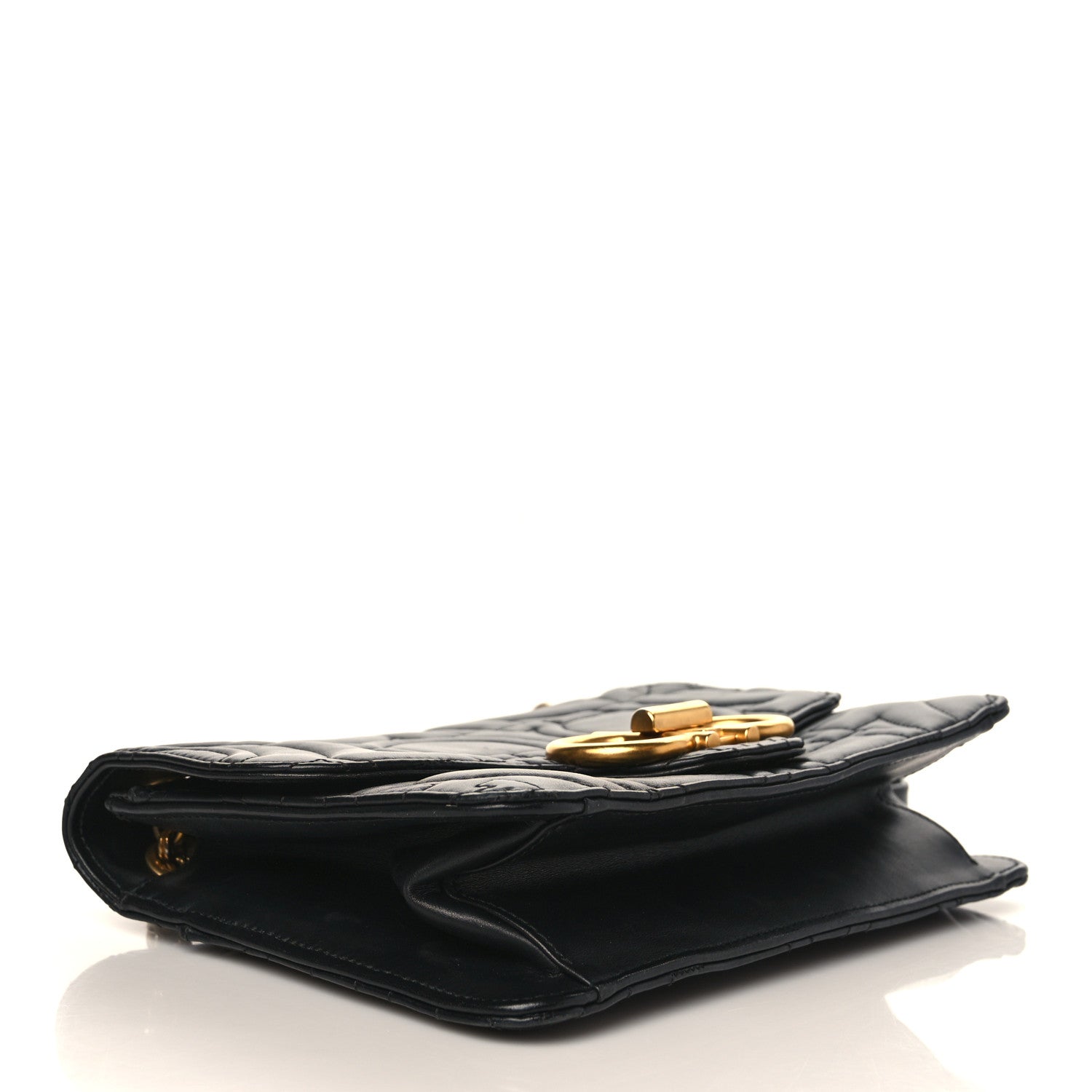 Salvatore Ferragamo Calfskin Quilted Gancini Flap Bag Black 4 of 11