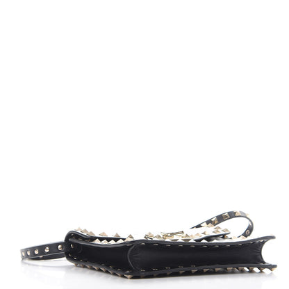 Valentino Garavani Vitello Rockstud Shoulder Flap Bag Black 4 of 6