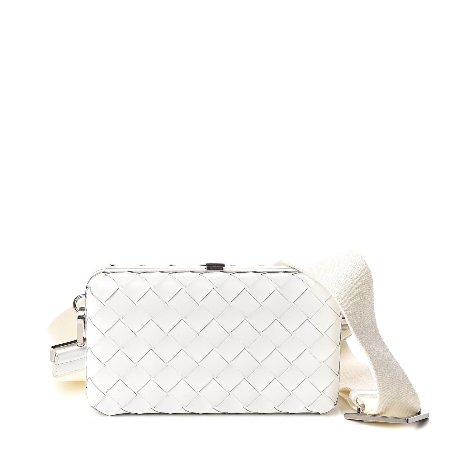 Spazzolato Intrecciato Mens Crossbody Messenger Bag Bianco