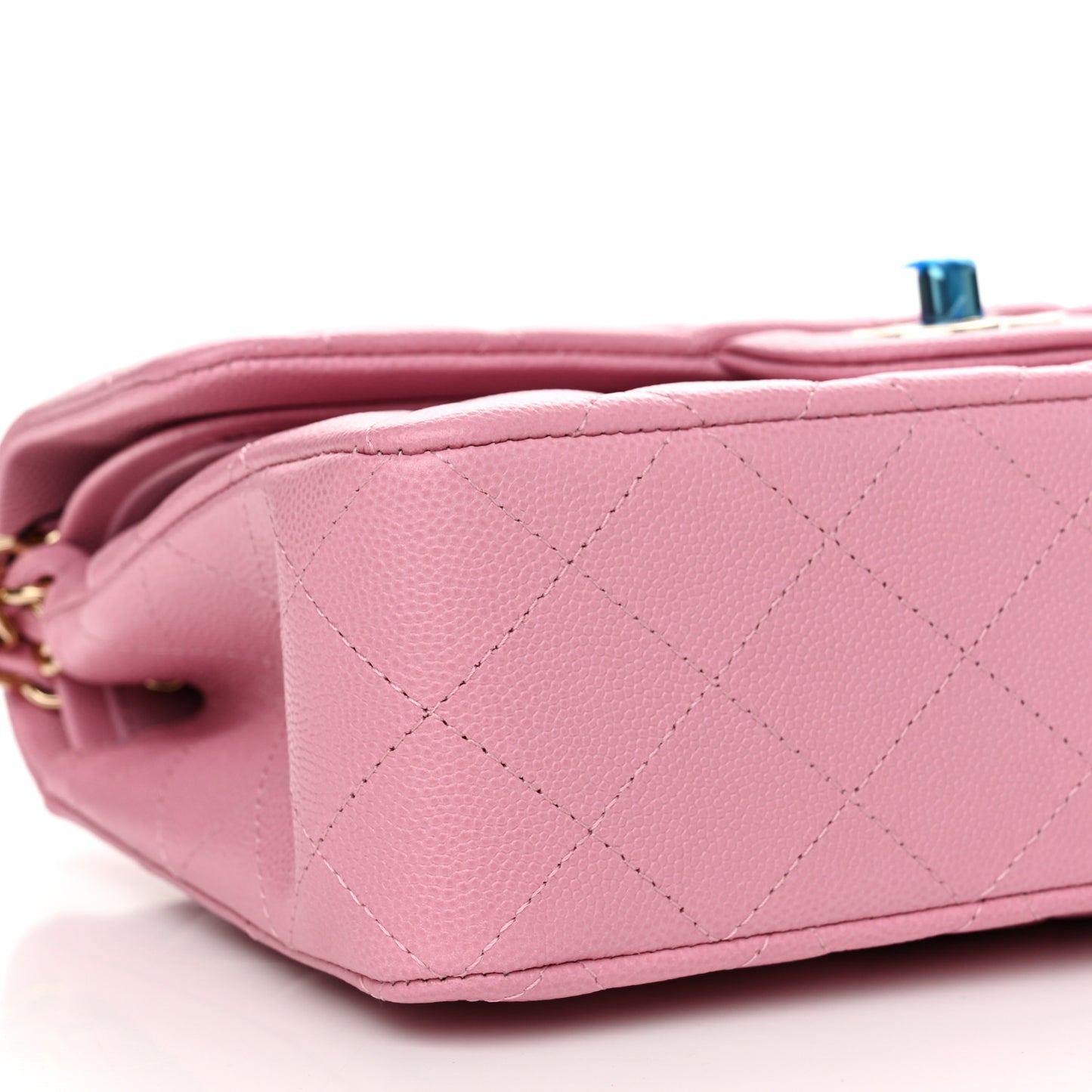 Caviar Quilted Small Double Flap Pink