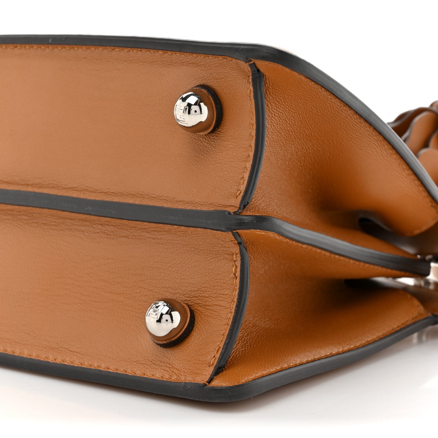 Shiny Nappa Flower Petite Peekaboo I SEE U Satchel Caramello