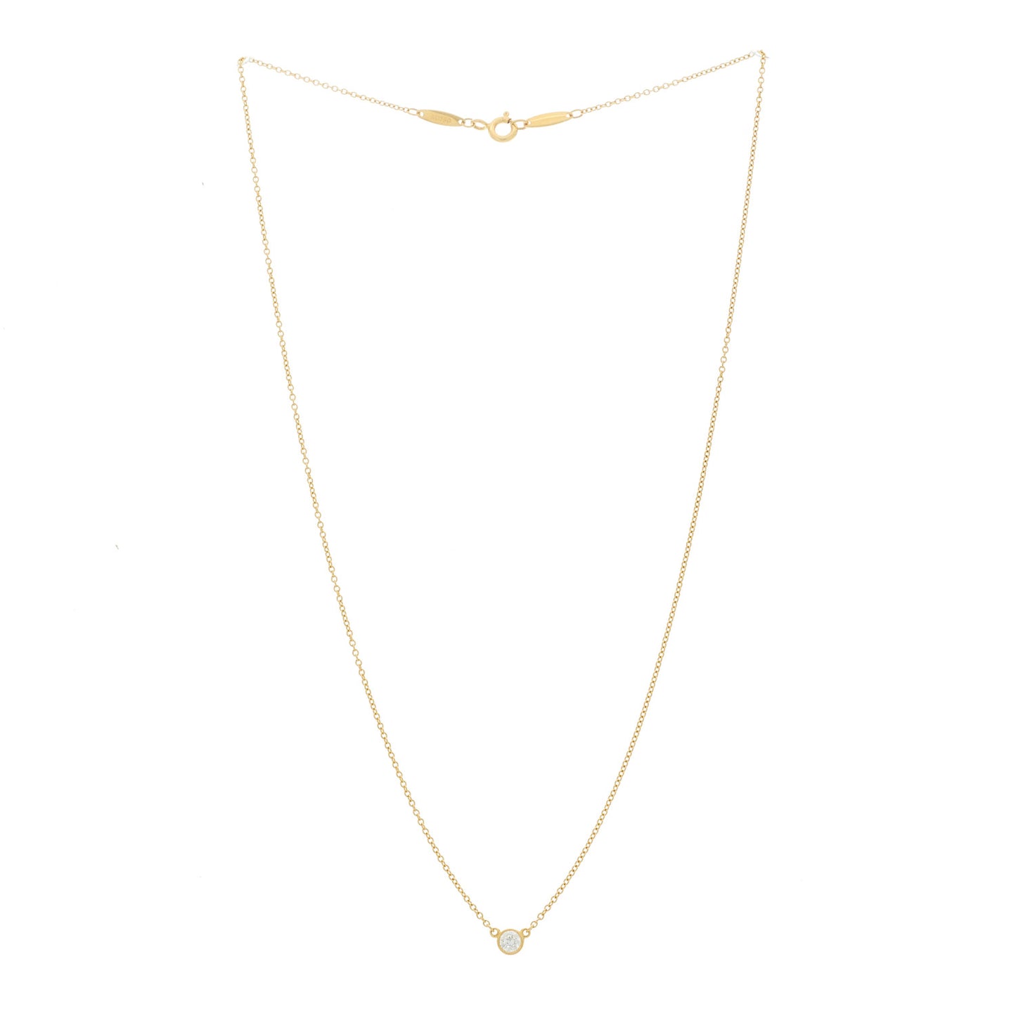 18K Yellow Gold Diamond .14ct Elsa Peretti Diamonds by the Yard Pendant Necklace