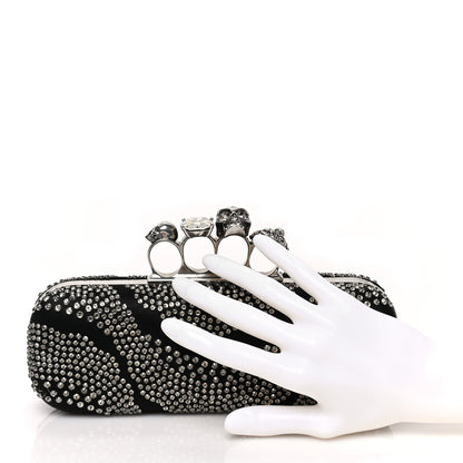 Alexander McQueen Silk Crystal Knucklebox Clutch Black 2 of 7