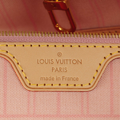 Louis Vuitton Damier Azur Neverfull MM Rose Ballerine 7 of 8
