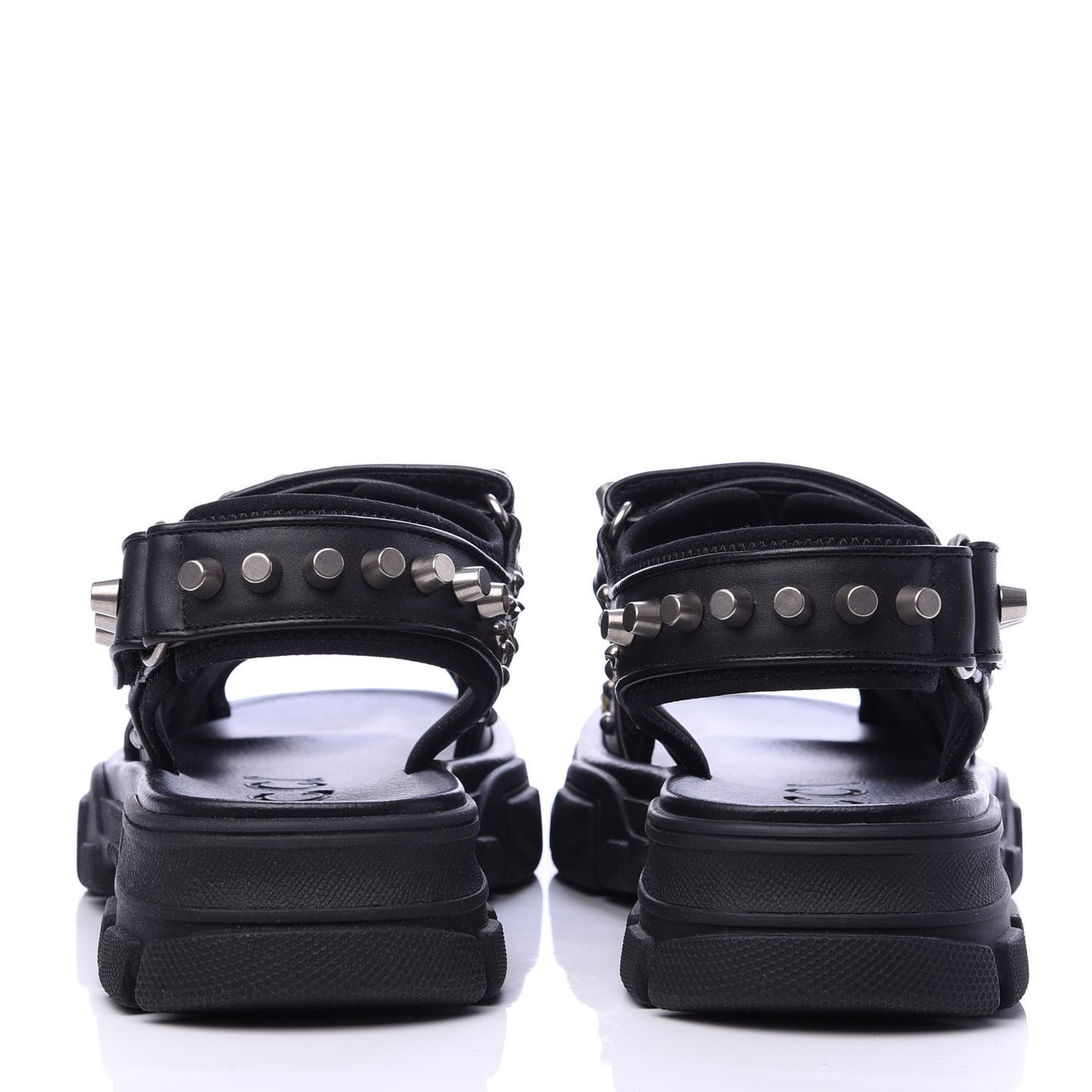 Nappa Mesh Studded Mens Aguru Sandals 6 Black