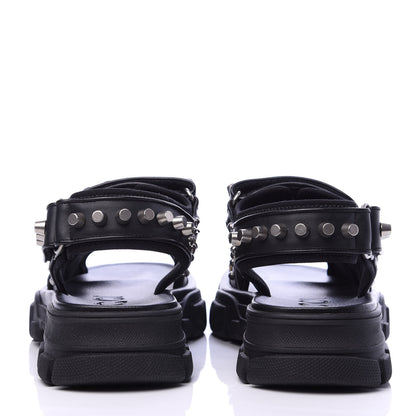 Gucci Nappa Mesh Studded Mens Aguru Sandals 6 Black 6 of 10