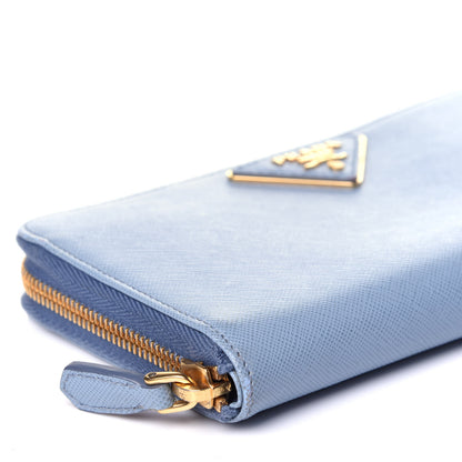 Prada Saffiano Triangle Zip Around Wallet Astrale 8 of 11