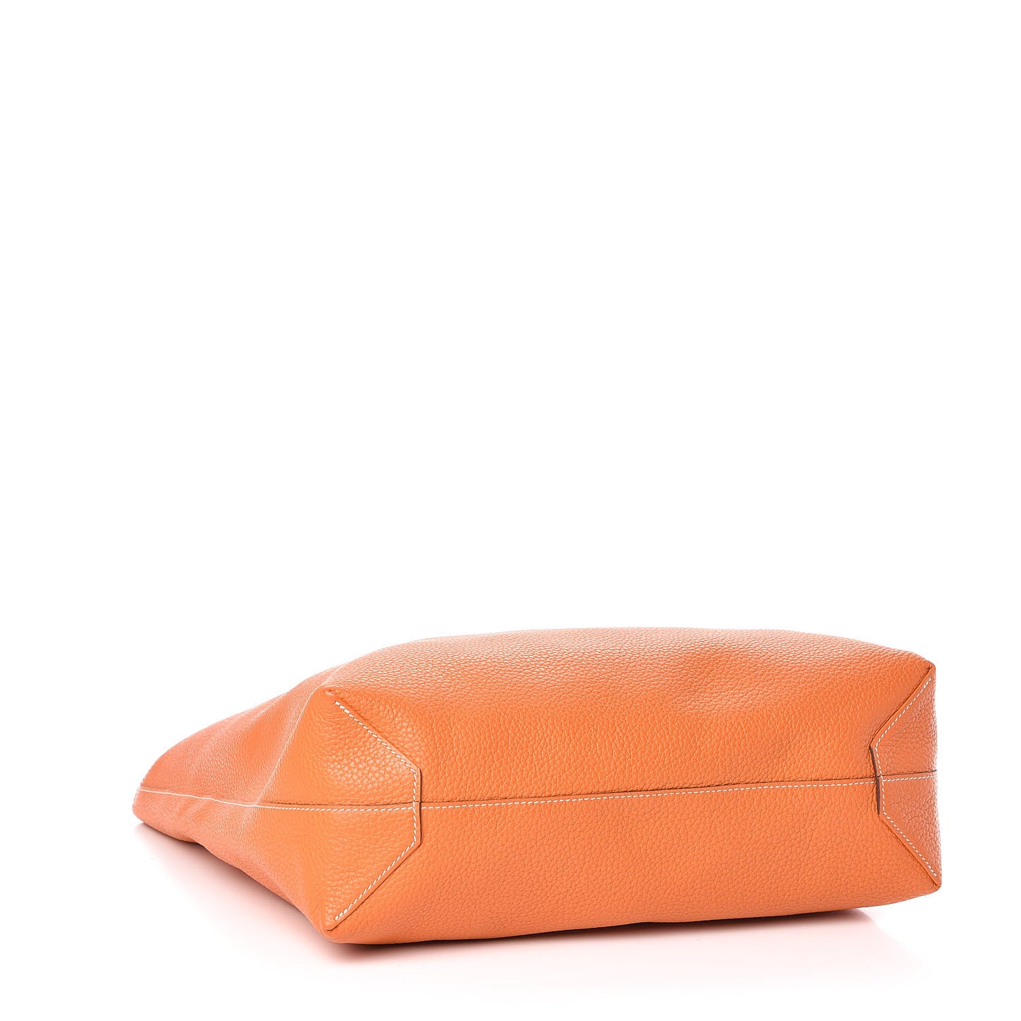 Taurillon Clemence Double Sens 35 Reversible Tote Orange Etoupe